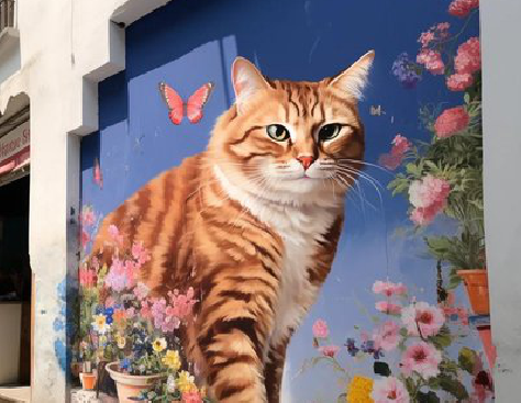 保康自己绘制有个性的手绘墙